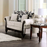 Cassani Walnut & Light Gray Stationary Sofa & Loveseat 2pc - Ornate Home