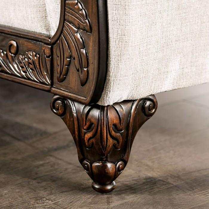 Cassani Walnut & Light Gray Stationary Sofa & Loveseat 2pc - Ornate Home