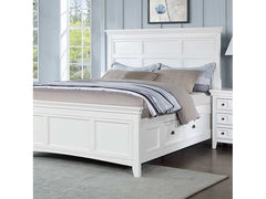 Castile White Eastern King Bed - Ornate Home