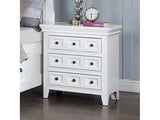 Castile White Nightstand w/ USB - Ornate Home