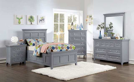 Castlile Gray Twin Bed - Ornate Home