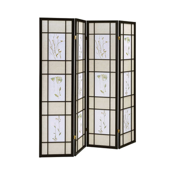 Catabella MultiColor 4 Panel Floral Print Folding Screen - Ornate Home