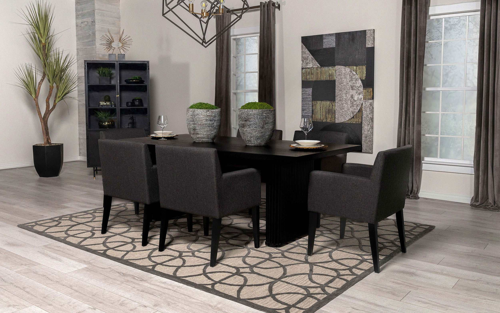 Catherine Black Dining Table - Ornate Home