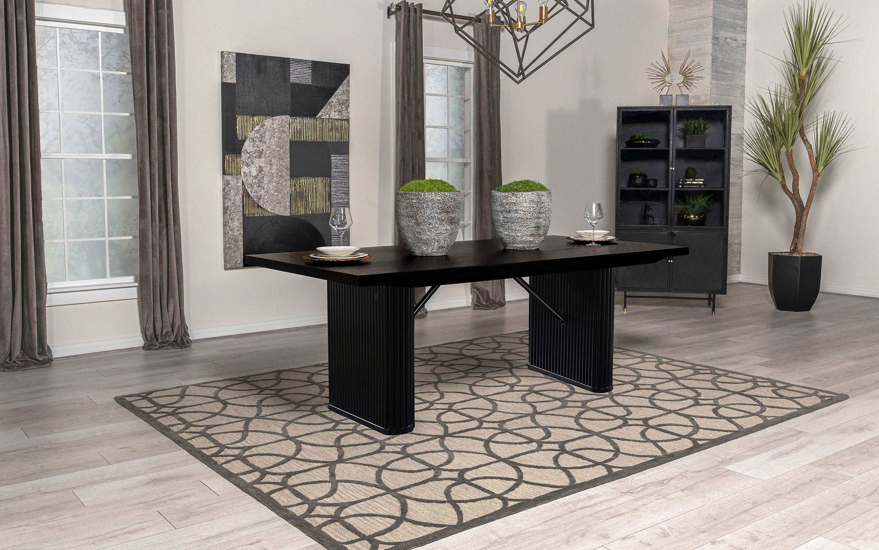 Catherine Black Dining Table - Ornate Home