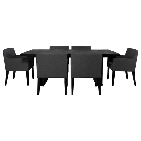 Catherine Grey / Black 7 Pc Dining Set - Ornate Home