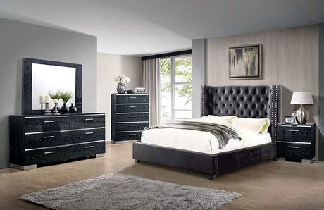Cayla Dark Gray Queen Bed - Ornate Home