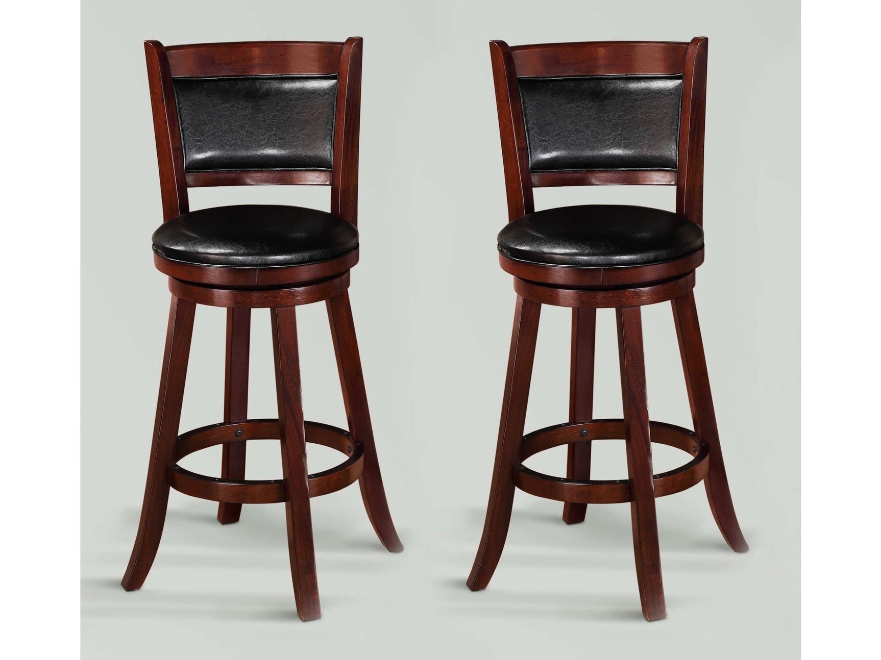 Cecil 29" Cherry Swivel Barstool (Set of 2) - Ornate Home
