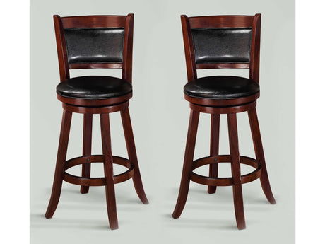 Cecil 29" Cherry Swivel Barstool (Set of 2) - Ornate Home