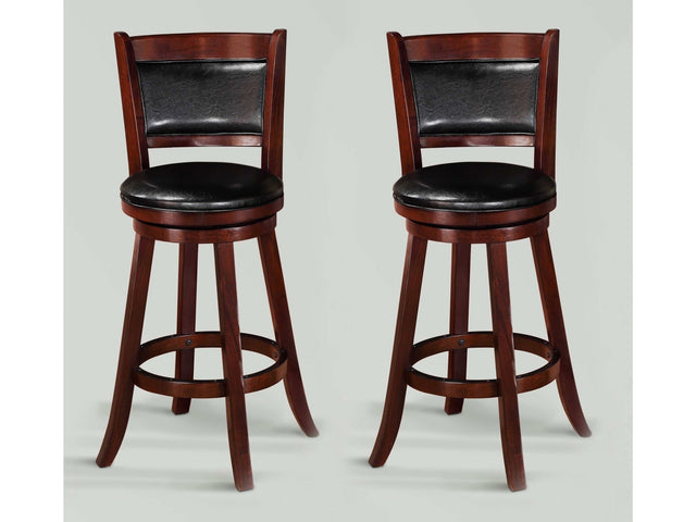 Cecil 29" Cherry Swivel Barstool (Set of 2) - Ornate Home