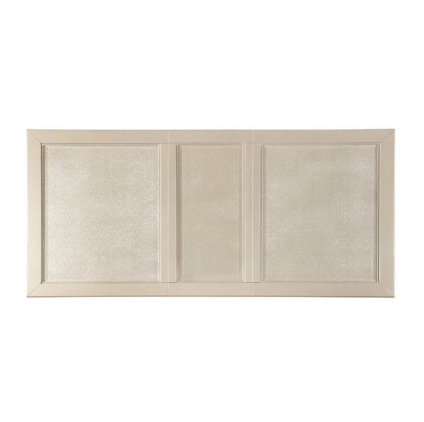 Celandine Silver Dining Table w/ Glass Insert & 18" Leaf - Ornate Home