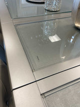 Celandine Silver Dining Table w/ Glass Insert & 18" Leaf - Ornate Home