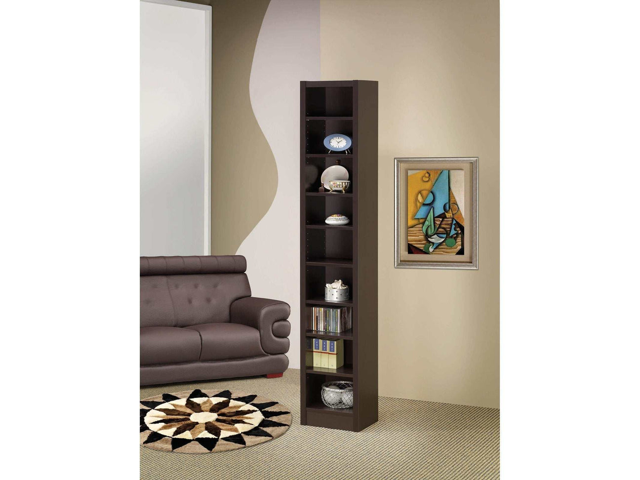 Chad Cappuccino Bookcase - Ornate Home