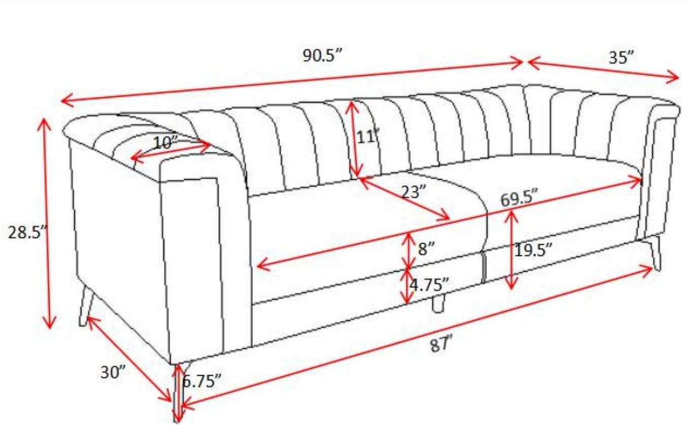 Chalet Blue Velvet Sofa & Loveseat - Ornate Home