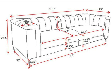 Chalet Blue Velvet Sofa & Loveseat - Ornate Home