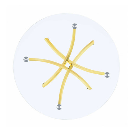 Chanel Brass & Clear Round Dining Table - Ornate Home