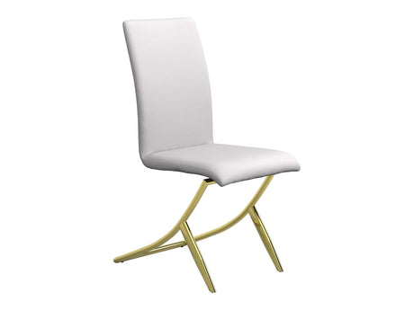 Chanel Brass & White Side Chairs (Set Of 4) - Ornate Home