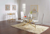 Chanel White And Rustic Brass Side Chairs (Set of 4) - Ornate Home