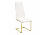 Chanel White And Rustic Brass Side Chairs (Set of 4) - Ornate Home