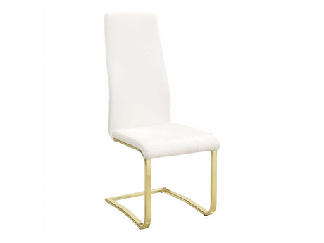 Chanel White And Rustic Brass Side Chairs (Set of 4) - Ornate Home