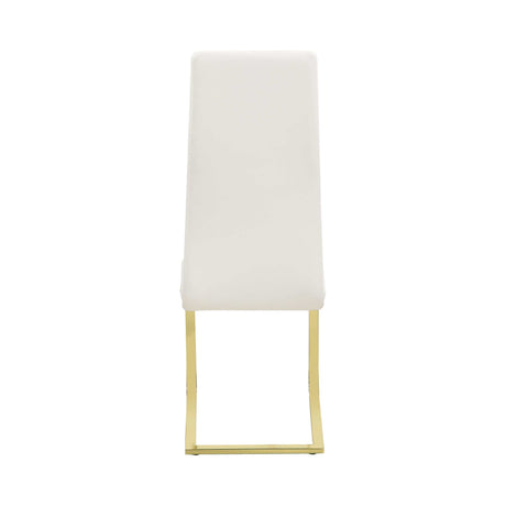 Chanel White And Rustic Brass Side Chairs (Set of 4) - Ornate Home