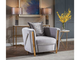 Chanelle Gray Velvet Chair - Ornate Home