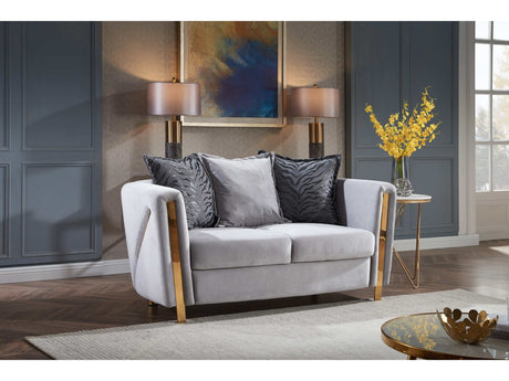 Chanelle Gray Velvet Loveseat - Ornate Home