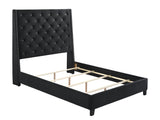 Chantilly Black Velvet Upholstered King Bed - Ornate Home