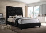 Chantilly Black Velvet Upholstered King Bed - Ornate Home