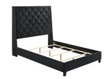 Chantilly Black Velvet Upholstered Queen Bed - Ornate Home