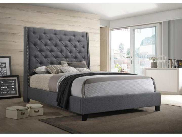Chantilly Gray Upholstered Queen Bed - Ornate Home