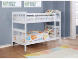 Chapman White Twin Over Twin Bunk Bed - Ornate Home