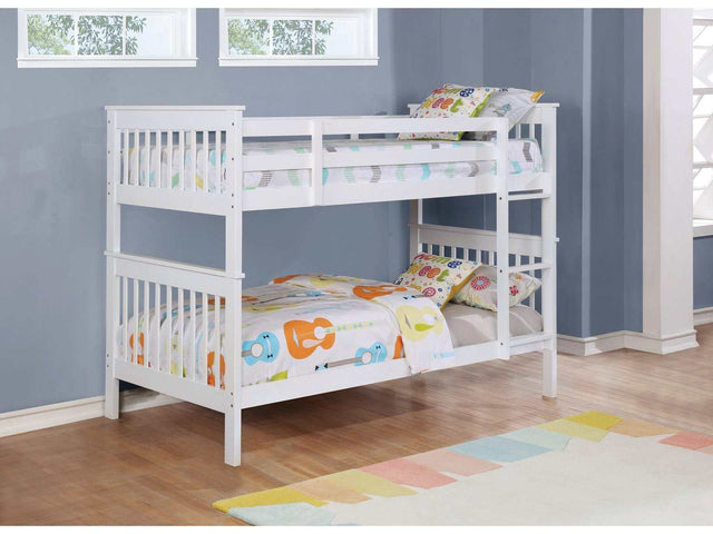 Chapman White Twin Over Twin Bunk Bed - Ornate Home