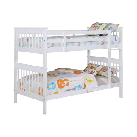 Chapman White Twin Over Twin Bunk Bed - Ornate Home