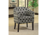 Charlotte Grey & black Hexagon Print Accent Chair - Ornate Home