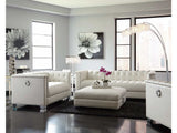 Chaviano Pearl White 3pc Living Room Set - Ornate Home