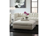 Chaviano Pearl White Ottoman - Ornate Home