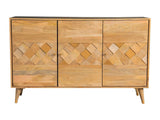 Checkered Natural 3 Door Accent Cabinet - Ornate Home