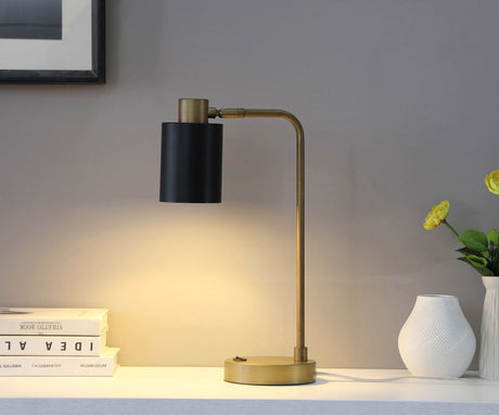 Cherise Antique Brass / Matte Black Table Lamp - Ornate Home