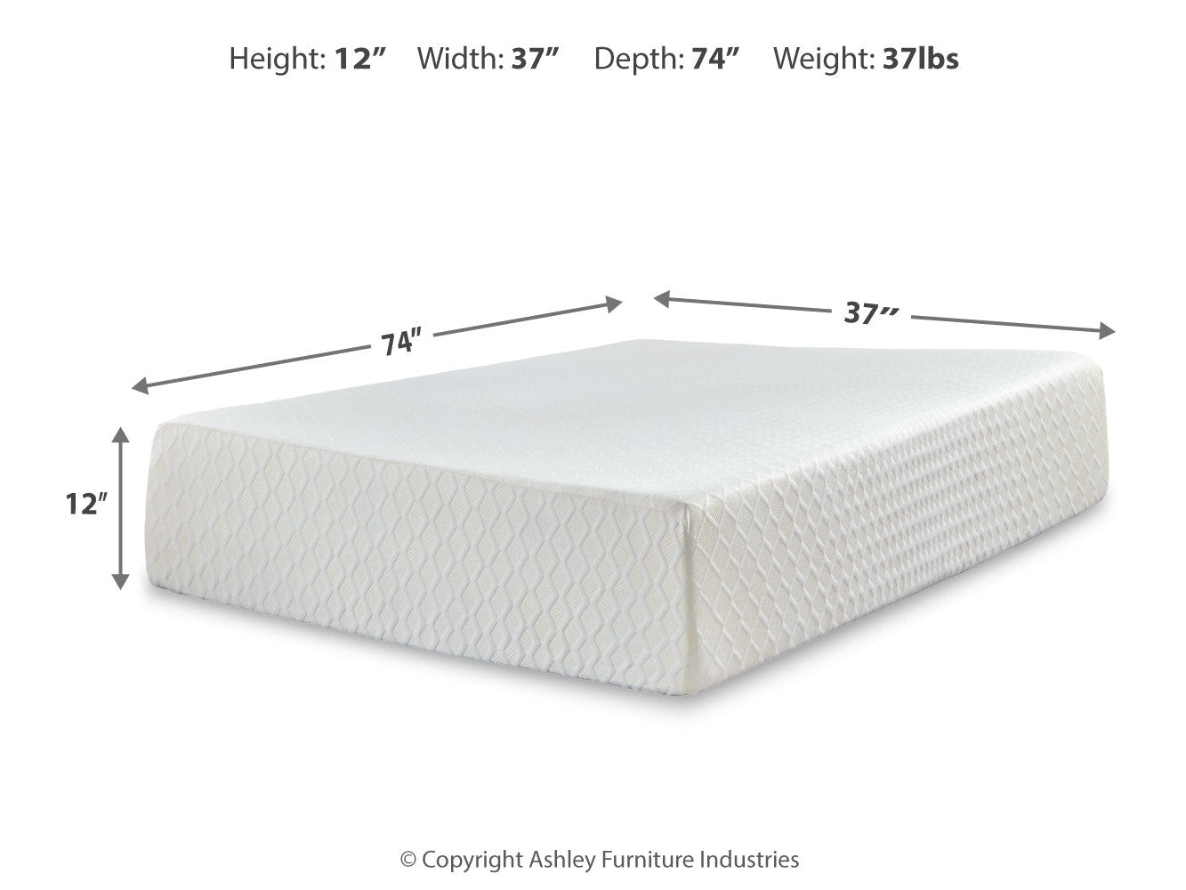 Chime White 12 Inch Memory Foam Queen Mattress in a Box - Ornate Home