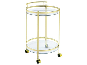 Chrissy Clear Glass / Brass Bar Cart - Ornate Home
