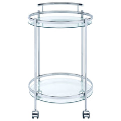 Chrissy Clear Glass / Chrome Bar Cart - Ornate Home
