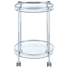 Chrissy Clear Glass / Chrome Bar Cart - Ornate Home