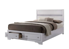 Chrissy White Queen Platform Bed w/ Storage - Ornate Home