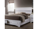 Chrissy White Queen Platform Bed w/ Storage - Ornate Home