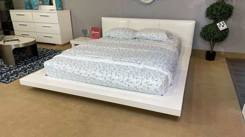 Christie White High Gloss Lacquer California King Bed - Ornate Home