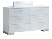 Christie White High Gloss Lacquer Dresser - Ornate Home