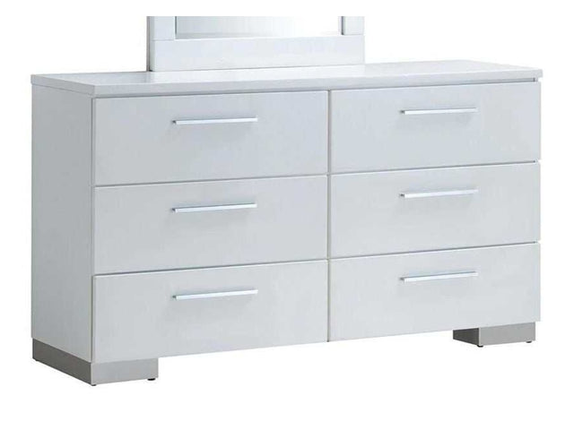 Christie White High Gloss Lacquer Dresser - Ornate Home