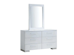 Christie White High Gloss Lacquer Mirror - Ornate Home