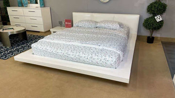 Christie White High Gloss Lacquer Queen Bed - Ornate Home