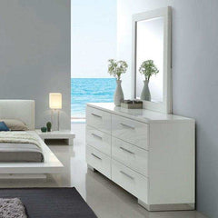 Christie White High Gloss Lacquer Queen Bedroom Set / 4pc - Ornate Home